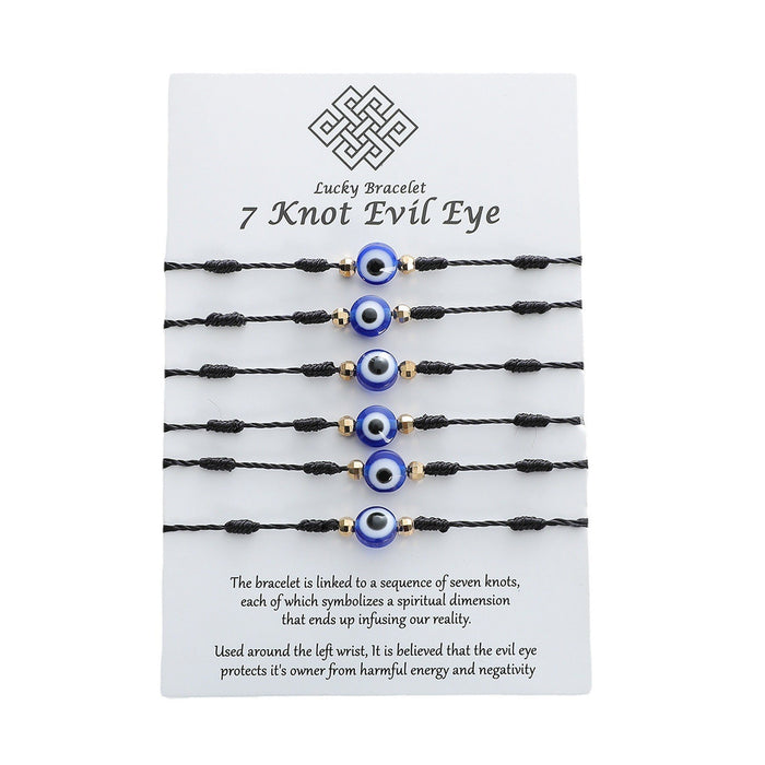 Wholesale devil eye lucky red rope card knit bracelet JDC-BT-LanT015 Bracelet 阆天 2 Wholesale Jewelry JoyasDeChina Joyas De China