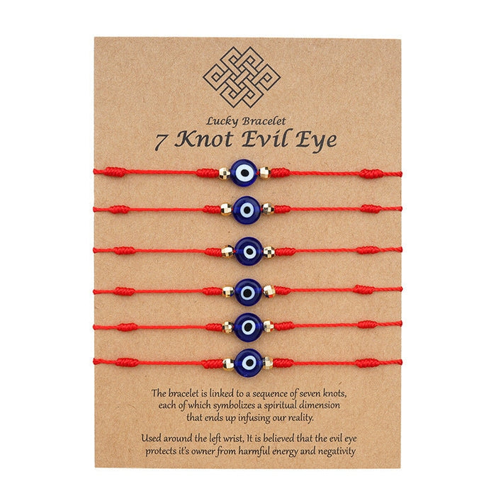 Wholesale devil eye lucky red rope card knit bracelet JDC-BT-LanT015 Bracelet 阆天 4 Wholesale Jewelry JoyasDeChina Joyas De China