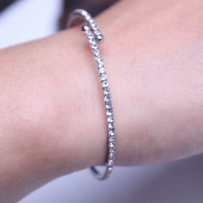 Wholesale diamond-encrusted alloy opening bracelet JDC-BT-RL034 Bracelet 瑞列 Wholesale Jewelry JoyasDeChina Joyas De China