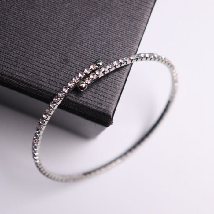 Wholesale diamond-encrusted alloy opening bracelet JDC-BT-RL034 Bracelet 瑞列 Wholesale Jewelry JoyasDeChina Joyas De China