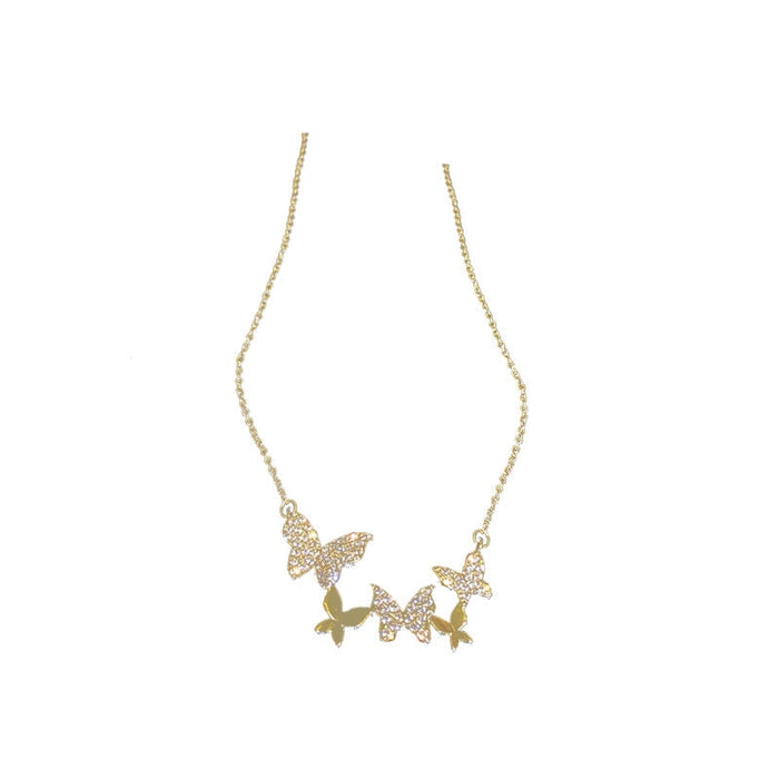 Wholesale diamond-encrusted butterfly alloy necklace JDC-NE-BaoY008 Necklaces 宝钰 Wholesale Jewelry JoyasDeChina Joyas De China
