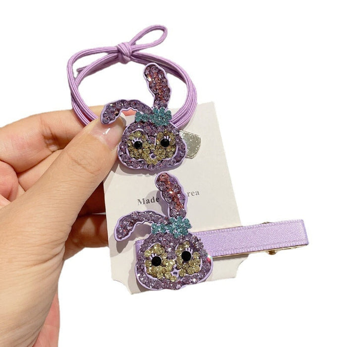 Wholesale diamond-encrusted cartoon bunny children hair rope (F) JDC-HS-GSFS011 Hair Scrunchies 夙尚 Wholesale Jewelry JoyasDeChina Joyas De China
