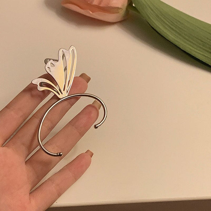 Wholesale diamond-encrusted silver butterfly earhook JDC-ES-ChiH008 Earrings 池豪 Wholesale Jewelry JoyasDeChina Joyas De China