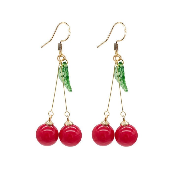 Wholesale diamond inlaid alloy Cherry Earrings JDC-ES-GSMDD030 Earrings 萌豆豆 Wholesale Jewelry JoyasDeChina Joyas De China