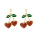 Wholesale diamond inlaid alloy Cherry Earrings JDC-ES-GSMDD030 Earrings 萌豆豆 Wholesale Jewelry JoyasDeChina Joyas De China