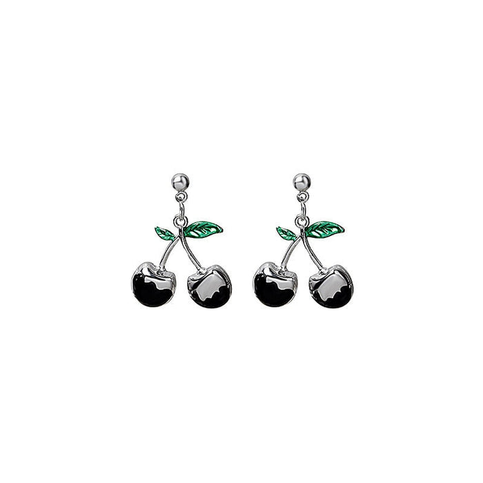 Wholesale diamond inlaid alloy Cherry Earrings JDC-ES-GSMDD030 Earrings 萌豆豆 Wholesale Jewelry JoyasDeChina Joyas De China