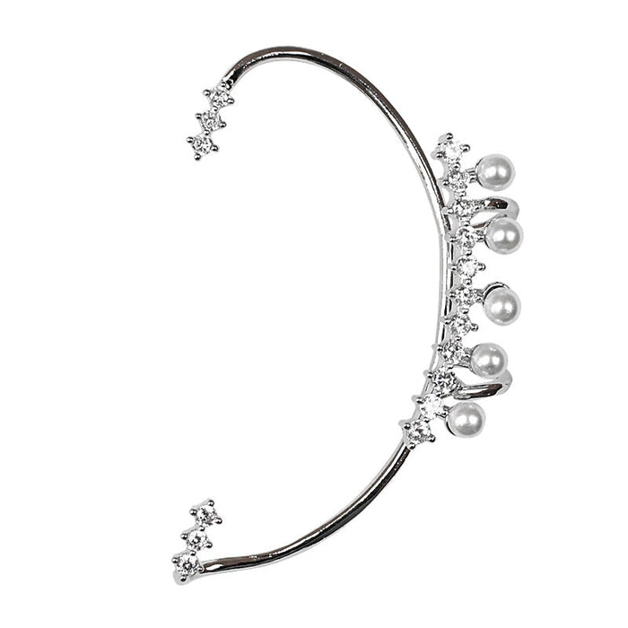 Wholesale diamond-set pearl alloy earhook JDC-ES-ChiH001 Earrings 池豪 Wholesale Jewelry JoyasDeChina Joyas De China