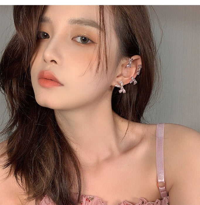 Wholesale diamond-set silver butterfly combined with gold earhook JDC-ES-ChiH006 Earrings 池豪 Wholesale Jewelry JoyasDeChina Joyas De China