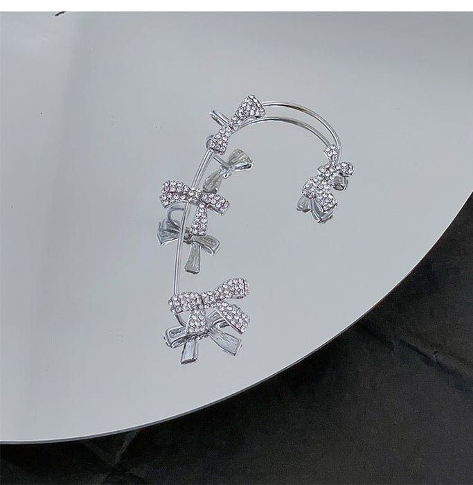 Wholesale diamond-set silver butterfly combined with gold earhook JDC-ES-ChiH006 Earrings 池豪 Wholesale Jewelry JoyasDeChina Joyas De China