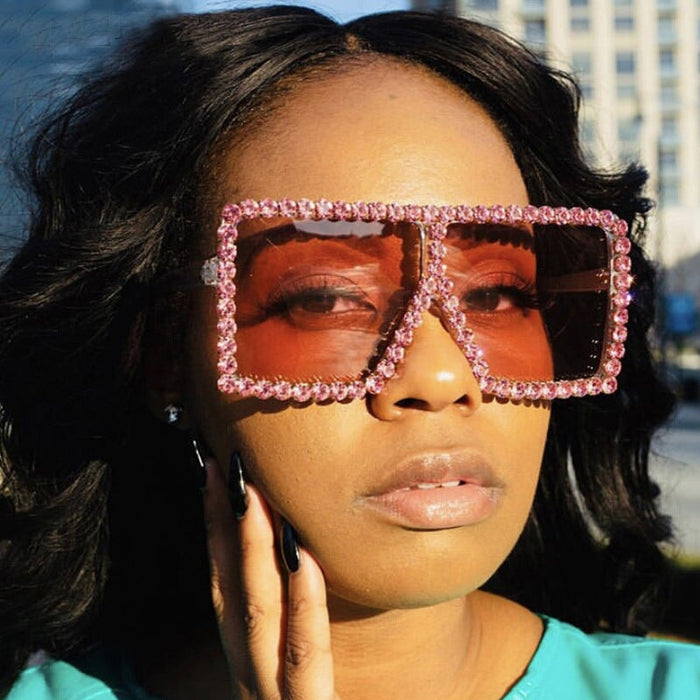 Wholesale diamond-set square frame sunglasses JDC-SG-KD129 Sun Glasses 珂盾 Wholesale Jewelry JoyasDeChina Joyas De China