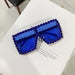 Wholesale diamond-set square frame sunglasses JDC-SG-KD129 Sun Glasses 珂盾 Deep blue 1 Wholesale Jewelry JoyasDeChina Joyas De China