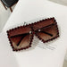 Wholesale diamond-set square frame sunglasses JDC-SG-KD129 Sun Glasses 珂盾 Deep tea 1 Wholesale Jewelry JoyasDeChina Joyas De China