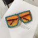 Wholesale diamond-set square frame sunglasses JDC-SG-KD129 Sun Glasses 珂盾 Orange 1 Wholesale Jewelry JoyasDeChina Joyas De China
