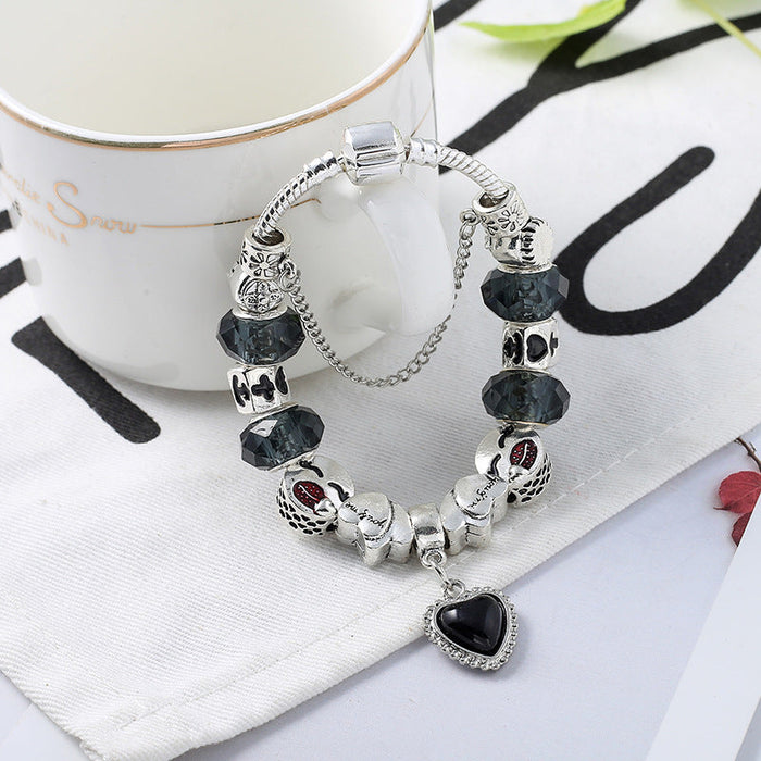 Wholesale DIY Alloy Black Heart Snake Bone Bracelet (F) JDC-BT-XingL041 Bracelet 星銮 Wholesale Jewelry JoyasDeChina Joyas De China