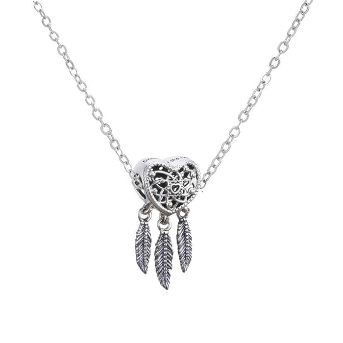 Wholesale DIY Alloy Silver Plated Dream Catcher Pendant Necklace JDC-NE-XingL005 Necklaces 星銮 01 Wholesale Jewelry JoyasDeChina Joyas De China