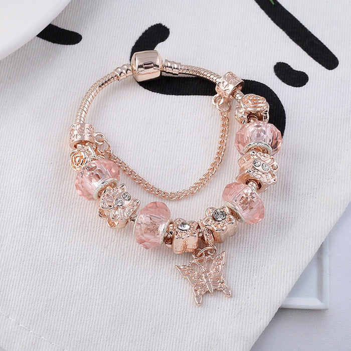 Wholesale DIY Beaded Butterfly Plating Alloy Bracelet (F) JDC-BT-XingL062 Bracelet 星銮 Wholesale Jewelry JoyasDeChina Joyas De China