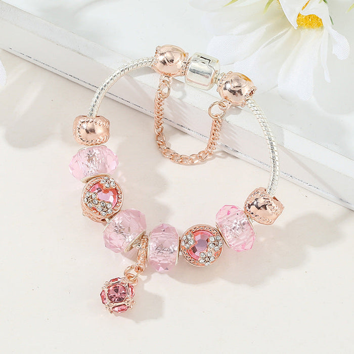 Wholesale DIY Beaded Pink Alloy Bracelet JDC-BT-XingL010 Bracelet 星銮 Wholesale Jewelry JoyasDeChina Joyas De China