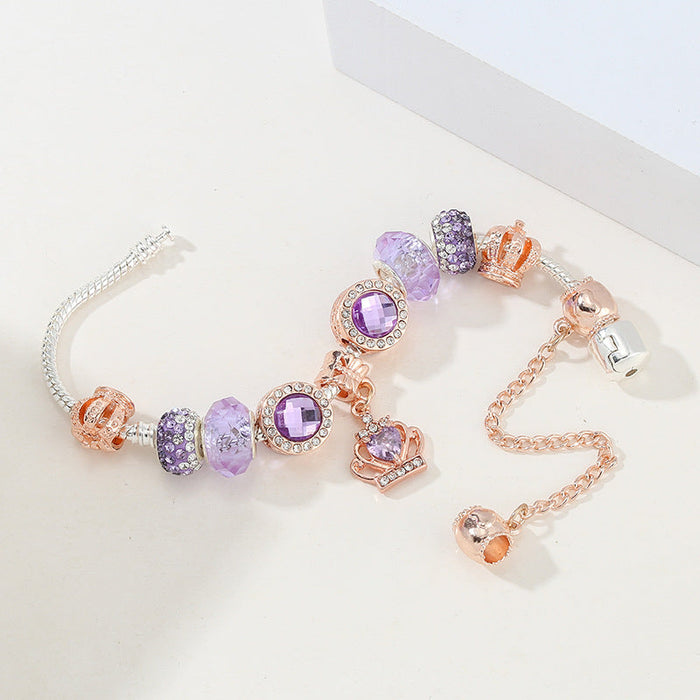 Wholesale DIY Beaded Purple Crown Alloy Bracelet JDC-BT-XingL008 Bracelet 星銮 Wholesale Jewelry JoyasDeChina Joyas De China