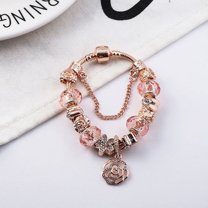 Wholesale DIY Beaded Rose Plating Alloy Bracelet (F) JDC-BT-XingL064 Bracelet 星銮 Wholesale Jewelry JoyasDeChina Joyas De China