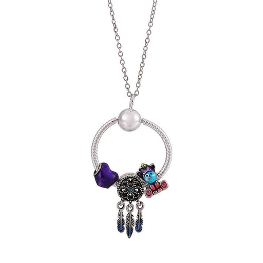 Wholesale DIY Colorful Dream Catcher Alloy Pendant Necklace JDC-NE-XingL009 Necklaces 星銮 NC01 Wholesale Jewelry JoyasDeChina Joyas De China