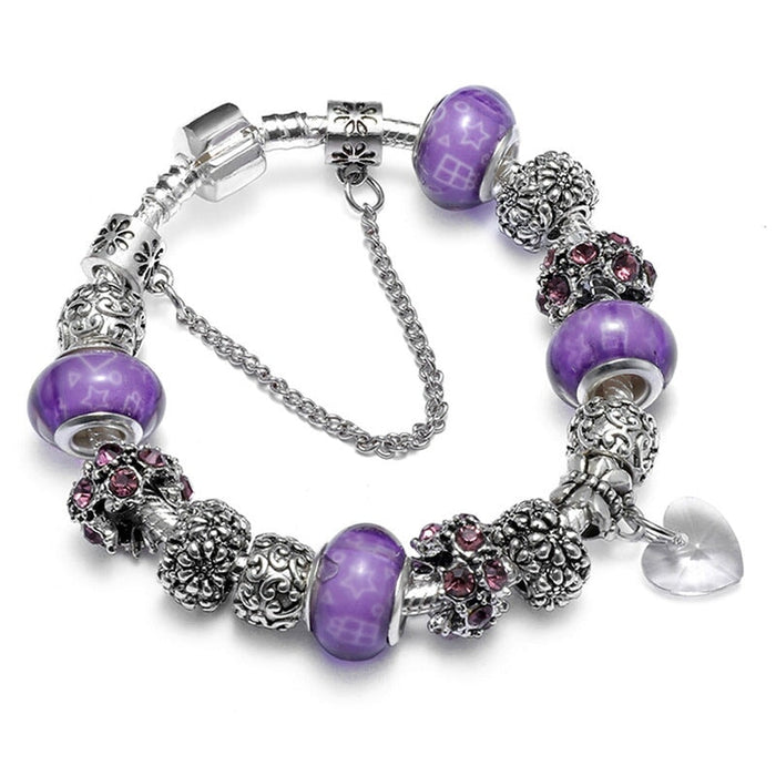 Wholesale DIY Purple Ball Beaded Plating Alloy Bracelet JDC-BT-MiMeng026 Bracelet 米萌 Wholesale Jewelry JoyasDeChina Joyas De China