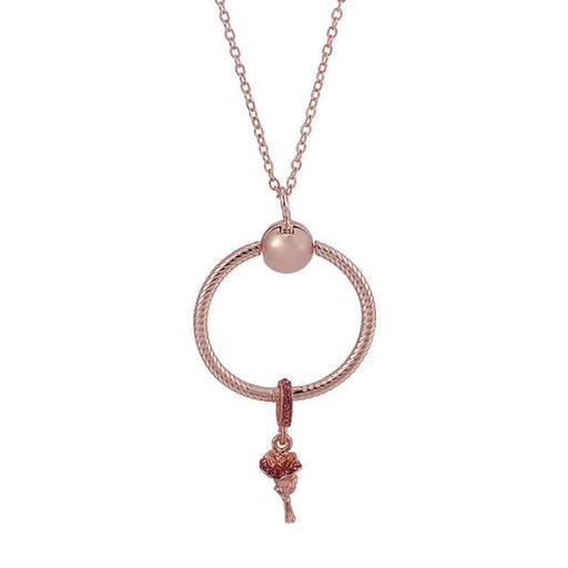 Wholesale DIY Rhinestone Encrusted Alloy Rose Color Pendant Necklace JDC-NE-XingL008 Necklaces 星銮 NC01 Wholesale Jewelry JoyasDeChina Joyas De China