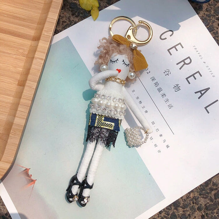 Wholesale Doll Cotton Keychain JDC-KC-LX044 Keychains 恋希 pearl Wholesale Jewelry JoyasDeChina Joyas De China