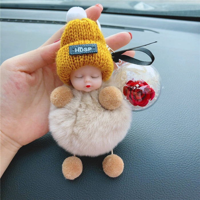 Wholesale doll plush Pom Pom Keychain JDC-KC-LX041 Keychains 恋希 Wholesale Jewelry JoyasDeChina Joyas De China