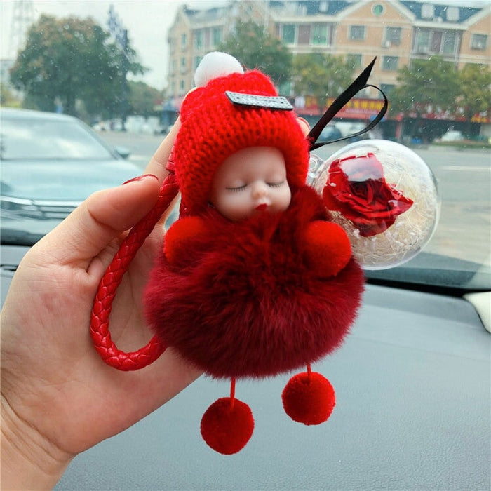 Wholesale doll plush Pom Pom Keychain JDC-KC-LX041 Keychains 恋希 red Wholesale Jewelry JoyasDeChina Joyas De China