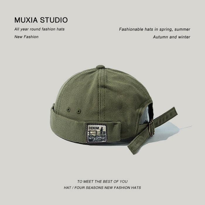 Wholesale Dome Hat Hip Hop Cotton Melon Peel Hat JDC-FH-Muxia001 Fashionhat 沐夏 Army green adjustable Wholesale Jewelry JoyasDeChina Joyas De China
