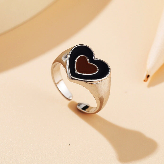 Wholesale Double Heart Alloy Rings JDC-RS-F104 Rings 韩之尚 Wholesale Jewelry JoyasDeChina Joyas De China