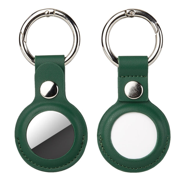 Wholesale Double Hole AirTag Leather Case Anti-Lost Keychain JDC-KC-QYS002 Keychains 清壹色 green Wholesale Jewelry JoyasDeChina Joyas De China