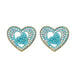 Wholesale double layer heart shape geometric alloy diamond earrings JDC-ES-JL953 Earrings 氿乐 blue Wholesale Jewelry JoyasDeChina Joyas De China