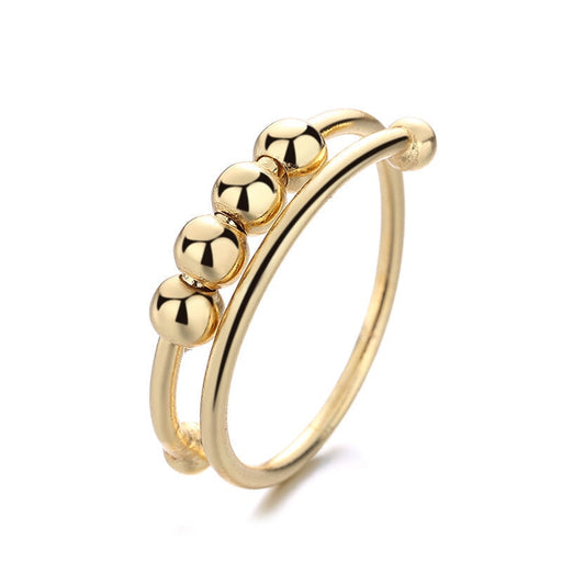 Wholesale double layer rotating ball ring JDC-RS-NS002 Rings 尼森 1 / Wholesale Jewelry JoyasDeChina Joyas De China