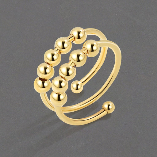 Wholesale Double Layer Spinning Bead Copper Decompression Ring JDC-RS-YZM096 Rings 伊之美 Wholesale Jewelry JoyasDeChina Joyas De China
