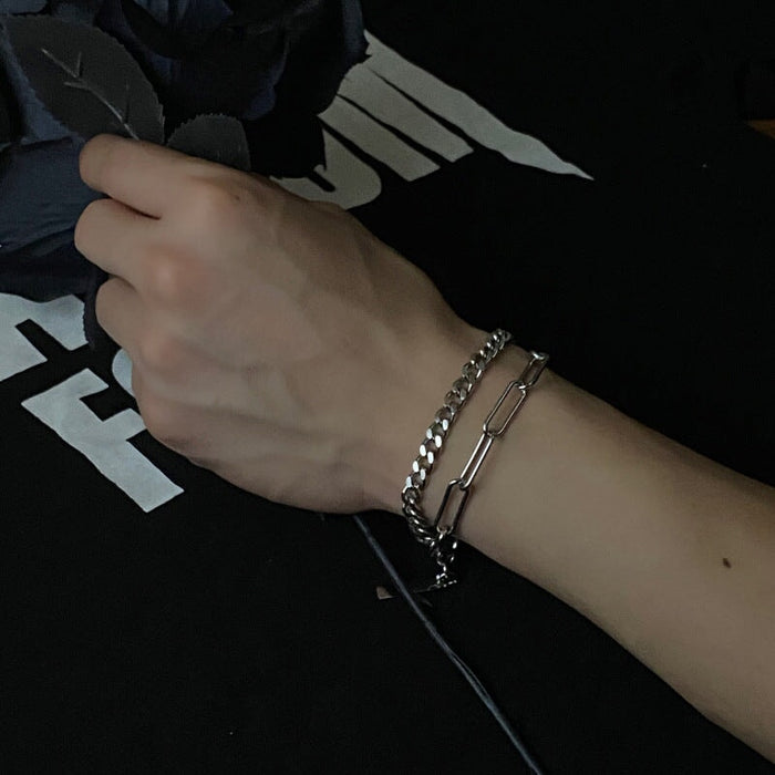 Wholesale Double Layer Titanium Steel Cuban Bracelet JDC-BT-JiuB012 Bracelet 玖柏 Wholesale Jewelry JoyasDeChina Joyas De China