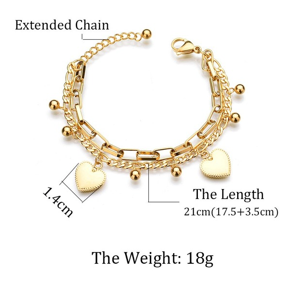 Bulk Jewelry Wholesale double love chain bracelet  JDC-ST-L014 Wholesale factory from China YIWU China