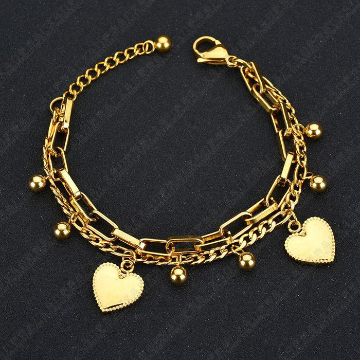 Bulk Jewelry Wholesale double love chain bracelet  JDC-ST-L014 Wholesale factory from China YIWU China