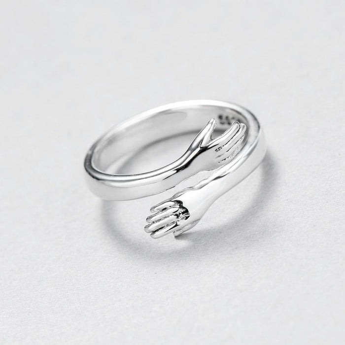 Wholesale double section love hug adjustable ring MOQ≥10 JDC-RS-NS001 Rings 尼森 Wholesale Jewelry JoyasDeChina Joyas De China