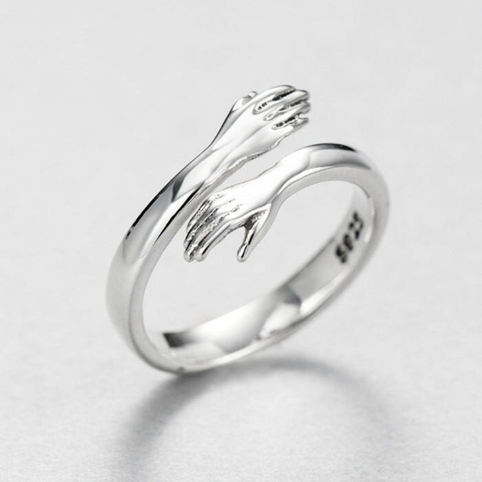 Wholesale double section love hug adjustable ring MOQ≥10 JDC-RS-NS001 Rings 尼森 MOQ10 / Wholesale Jewelry JoyasDeChina Joyas De China
