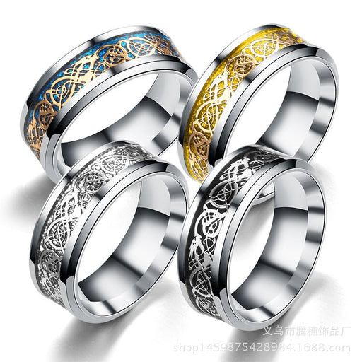 Wholesale dragon pattern stainless steel ring JDC-RS-ts094 Rings 腾穗 Wholesale Jewelry JoyasDeChina Joyas De China