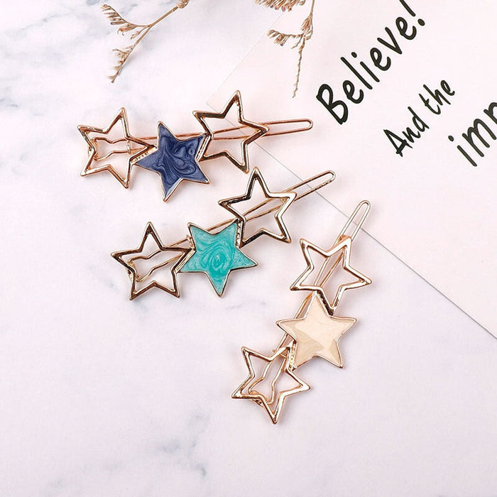 Wholesale drip star geometric circle metal hairpin JDC-HC-KX001 Hair Clips 柯羡 Wholesale Jewelry JoyasDeChina Joyas De China