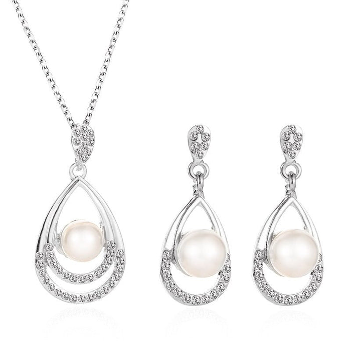 Wholesale drop necklace stud earrings two-piece set JDC-NE-Yiz002 Necklaces 艺真 Wholesale Jewelry JoyasDeChina Joyas De China