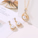 Wholesale drop necklace stud earrings two-piece set JDC-NE-Yiz002 Necklaces 艺真 Wholesale Jewelry JoyasDeChina Joyas De China