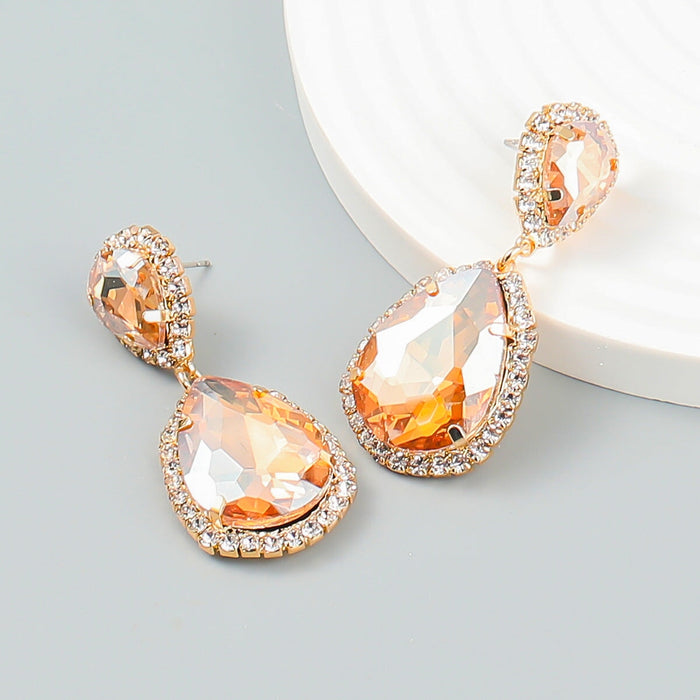 Wholesale Drop Shape Alloy Color Rhinestone Earrings JDC-ES-JL941 Earrings 氿乐 Wholesale Jewelry JoyasDeChina Joyas De China