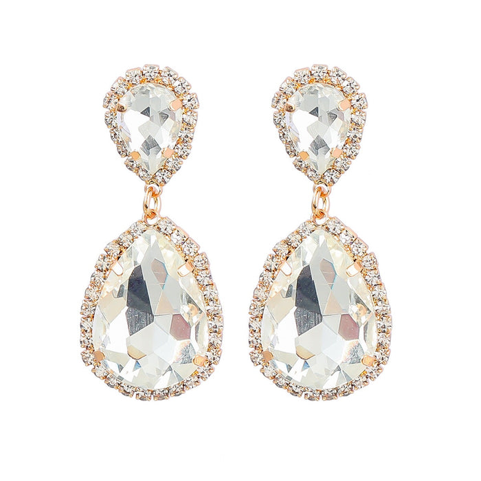 Wholesale Drop Shape Alloy Color Rhinestone Earrings JDC-ES-JL941 Earrings 氿乐 white Wholesale Jewelry JoyasDeChina Joyas De China