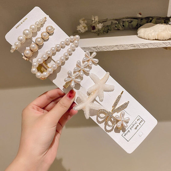 Wholesale duckbill pearl alloy hairpins JDC-HC-BaoY002 Hair Clips 宝钰 7 Wholesale Jewelry JoyasDeChina Joyas De China