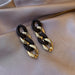 Wholesale earring geometry ackery color platingJDC-ES-xc063 Earrings JoyasDeChina black golden Wholesale Jewelry JoyasDeChina Joyas De China