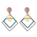 Wholesale earring geometry long pendant earrings JDC-ES-xc070 Earrings JoyasDeChina green Wholesale Jewelry JoyasDeChina Joyas De China