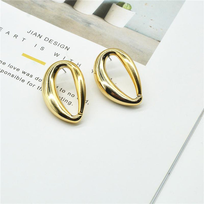 Wholesale Earrings acrylic geometric irregular splicing C-shape JDC-ES-xc008 Earrings JoyasDeChina Golden Wholesale Jewelry JoyasDeChina Joyas De China